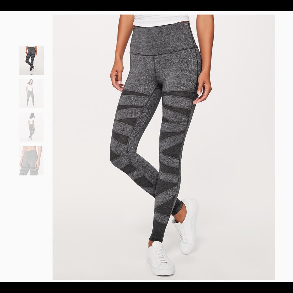 Size 2 lululemon high rise grey mesh